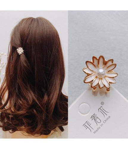 2Cm-Drip White Flower Small Catch Kstyle Hair Clip Clearance