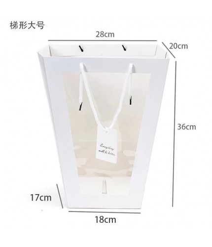 Trapezoidal White Large 36X28 Gift Bag Clearance