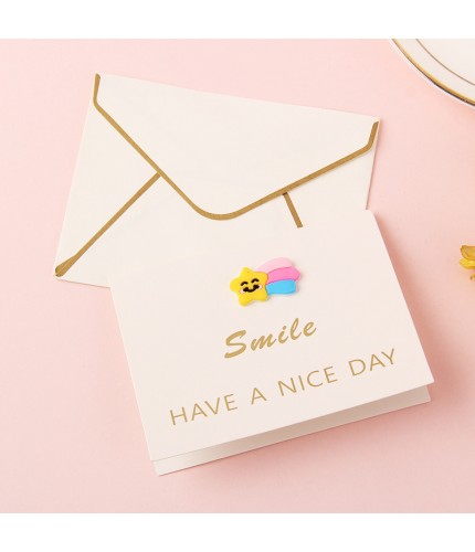 Smile Rainbow Heart Icon Envelope Set Greeting Card