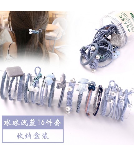 14# Ball Ball Light Blue 16-Piece Set Hair Bands Clearance