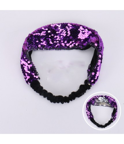 478 Purple Sequin Head Band