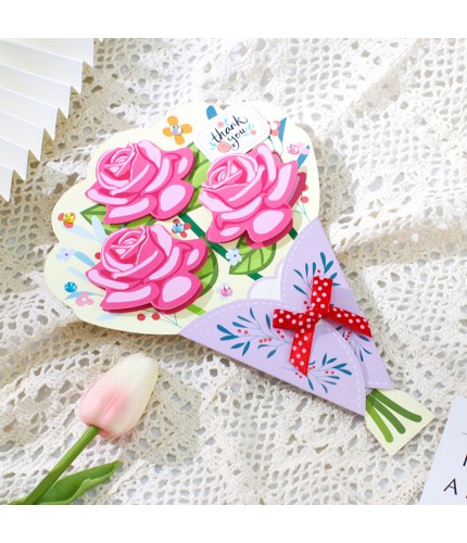 A Bouquet Of Flowers Greeting Card 3# Rose Greeting Card Clearance