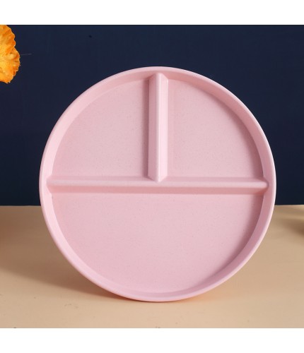 Nordic Pink Wheat Straw Grid Meal Dish