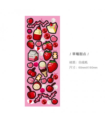 Strawberry Dessert Sticker Sheet Clearance