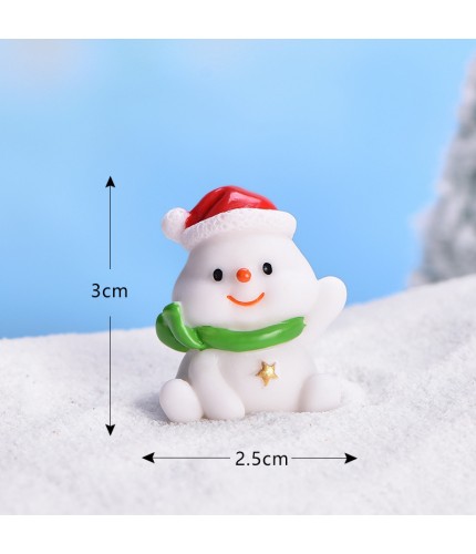 No 8 Green Scarf Snowman New Christmas Collection Micro Landscape Miniature Craft Supplies