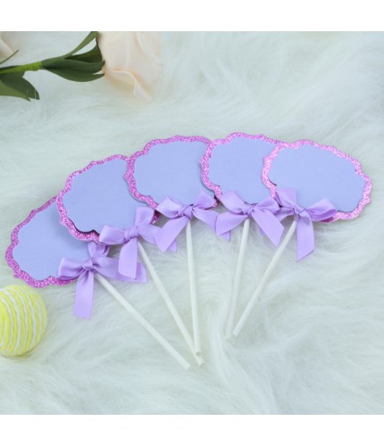 Flash Gold Dark Purple Light Purple Bottom 5 Pieces Cake Topper Clearance