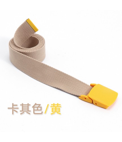 Khaki (Yellow Buckle) length (Cm) 120Cm Solid color macaron belt