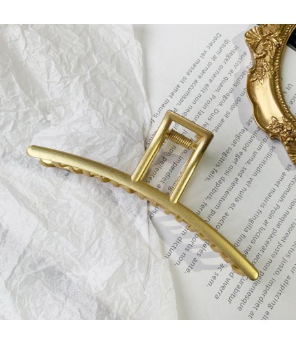 Extra large-Dumb Gold Curved Clip Korean Style Hair Grip Clamp