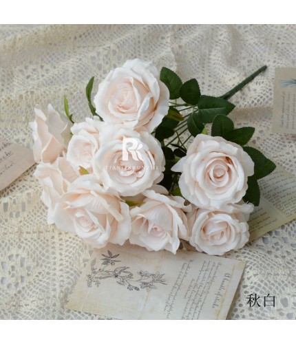 7 Heads Of Roses Artificial Flower Stem