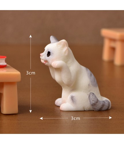 No 13 Lying Table Flower Cat - Realistic Kitten Craft Miniatures