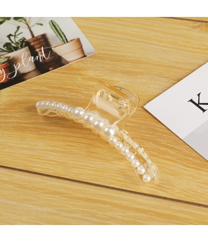 11.5 Cm Transparent Pearl Gripping Clip Kstyle Hair Grip Clearance