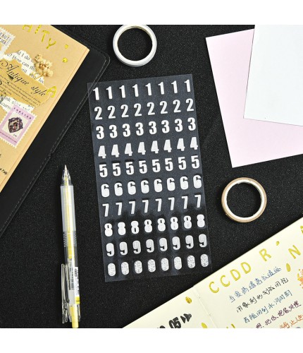 Hot Silver Numbers Sticker Sheet