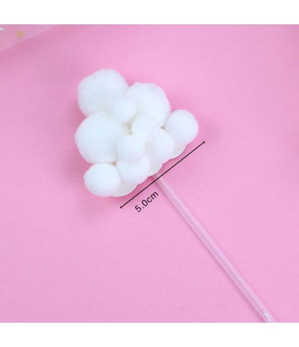 The Smallest White - Three Small Hair Balls In The Middle - 1 Pack Cake Topper