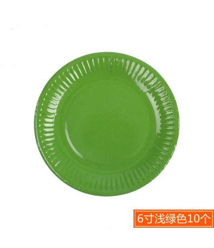 6 Inches Light Green 10 Kids Craft Paper Plate