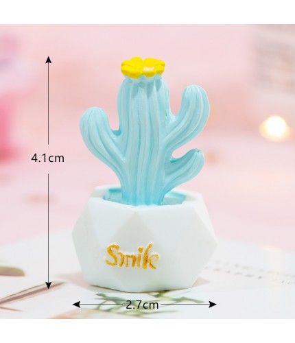 5 - Smile Blue Maiden Heart Cactus Micro Landscape Miniature Craft Supplies Clearance