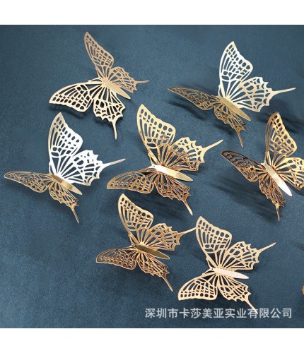 Swallowtail Butterfly Mirror Champagne 12 3D Wall Art