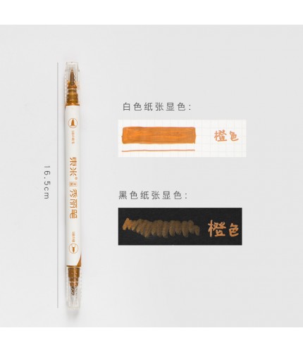 Refill Orange Metallic Double Head Pen