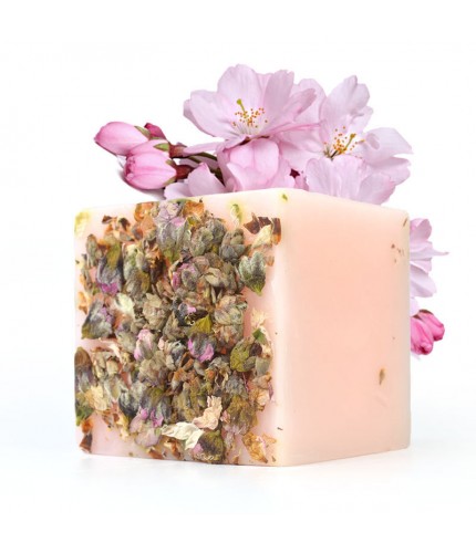 Square Peach Blossom Shrink Wrapped Floral Essential Oil Soap Clearance