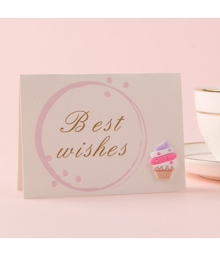Best Wishes Torch Ice Cream Single Card Greeting Card