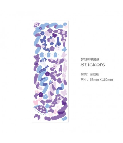 Purple Flower Sticker Sheet Clearance