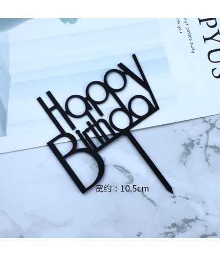 Acrylic - Black Large B - 10 Pieces With Bottom Plate Cake Topper Clearance