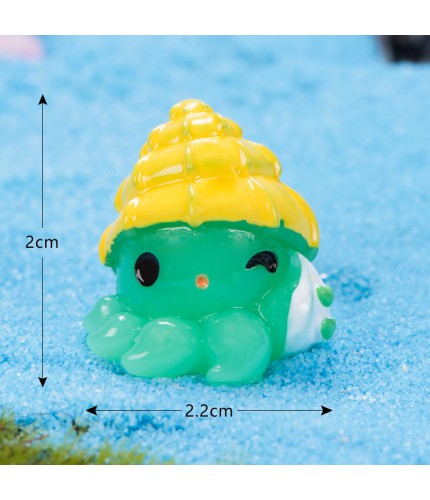 12 - Green Octopus Sea Animal Microlandscape Miniature Crafts
