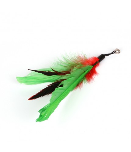 12 - Green Feathers As Shown Cat Toy Replacement Head Clearance