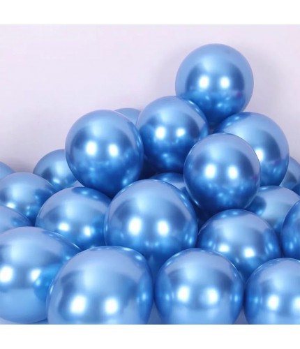 10 Inch Blue (50 pcs) Metallic Balloon Pack
