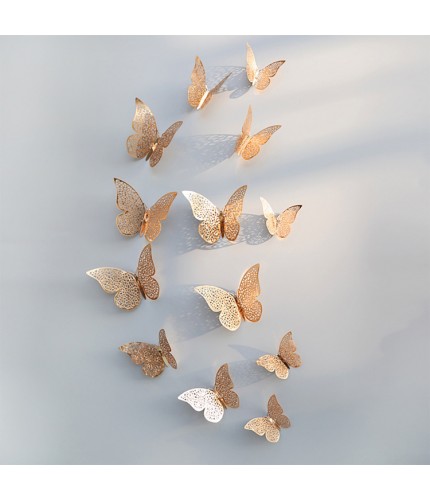Hollow Butterfly B Champagne 3D Wall Sticker
