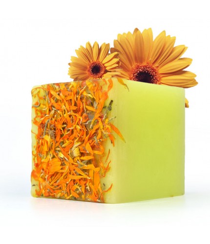 Square Calendula Shrink Wrapped Essential Oil Soap Clearance