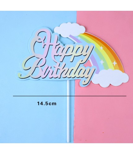 Blue - Flashword Rainbow - 10 Pieces Cake Topper Decoration Clearance