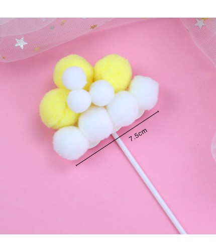 Yellow Hair Ball - Without Crown - 1 Pack Cake Topper Clearance