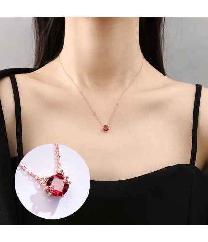 1116# Red kitten Kstyle Necklace