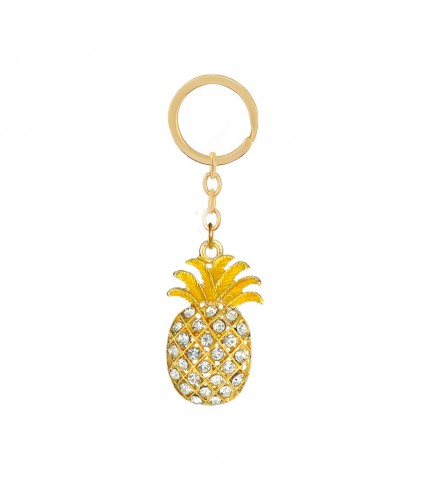 No. 5. Yellow Pineapple Small Diamond Alloy Keyring