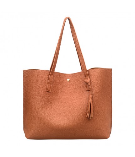 Brown Korean Style Faux Tote Clearance