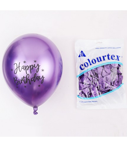 Single Print Birthday Metallic Purple Balloon