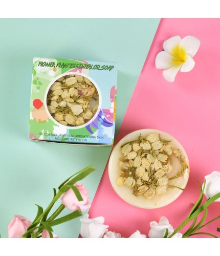 Round Jasmine Box Floral Essential Oil Soap Clearance