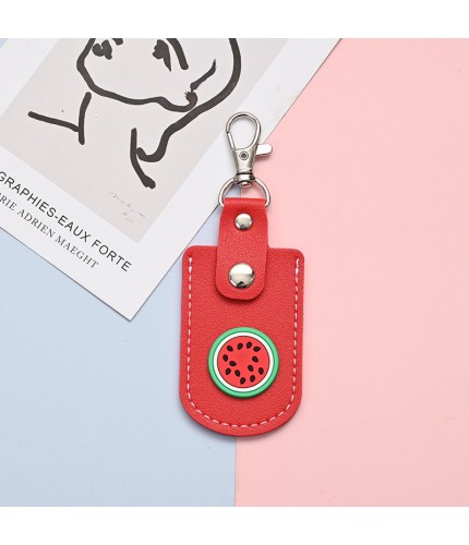 Soft Rubber - Round Watermelon Access Card Sleeve Keyring