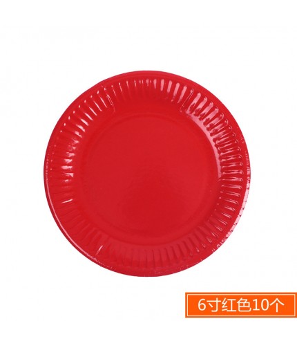 6 Inch Red 10 Kids Craft Paper Plate