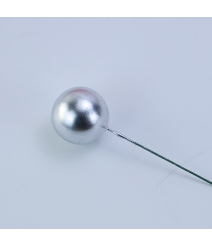 Silver Ball - 20 Cm - 10 Pieces Cake Topper Decoration