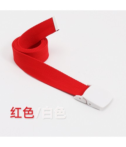 Red (White Button) length (Cm) 120Cm Solid color macaron belt