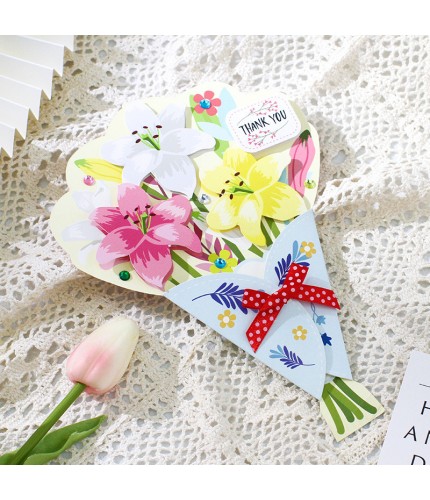 A Bouquet Of Flowers Greeting Card 4# Lily Greeting Card Clearance