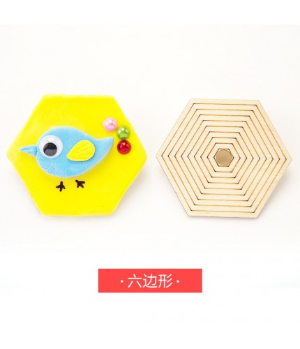 Hexagon Top Single Wooden Kids Craft Spinning Top
