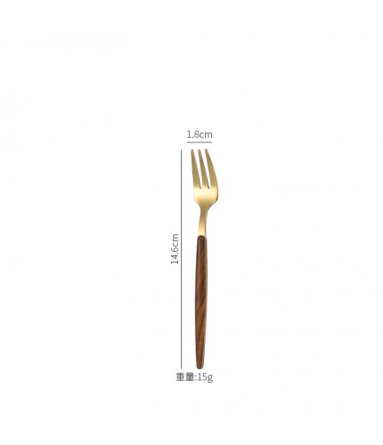 Gold-Plated Fruit Fork Portuguese Clamp Handle Clearance