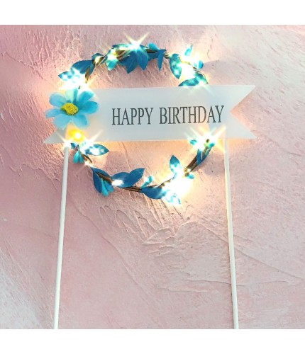 Blue With Light Cake Topper Clearance