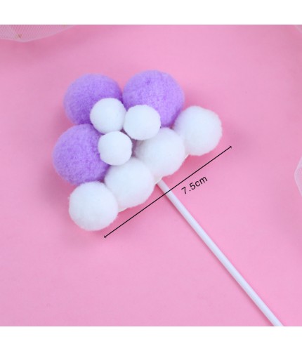 Purple Hair Ball - Without Crown - 1 Pack Cake Topper