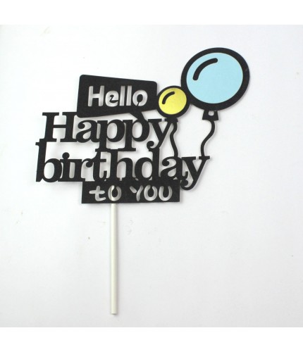 Blue Balloon Hb Cake Topper Clearance