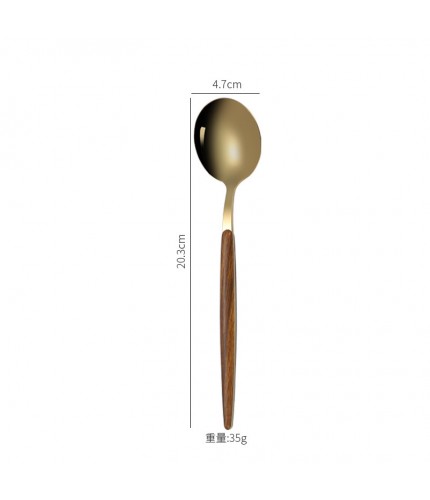 Gold-Plated Main Meal Spoon Portuguese Clamp Handle