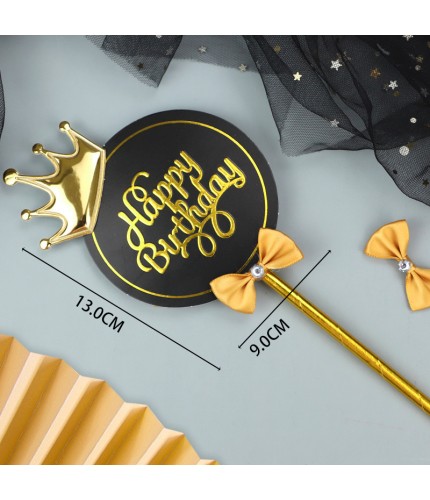 Black - Hp Round - 1 Piece Cake Topper