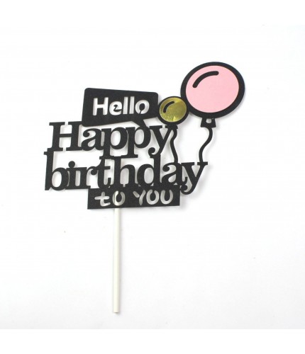 Pink Balloon Hb Cake Topper Clearance